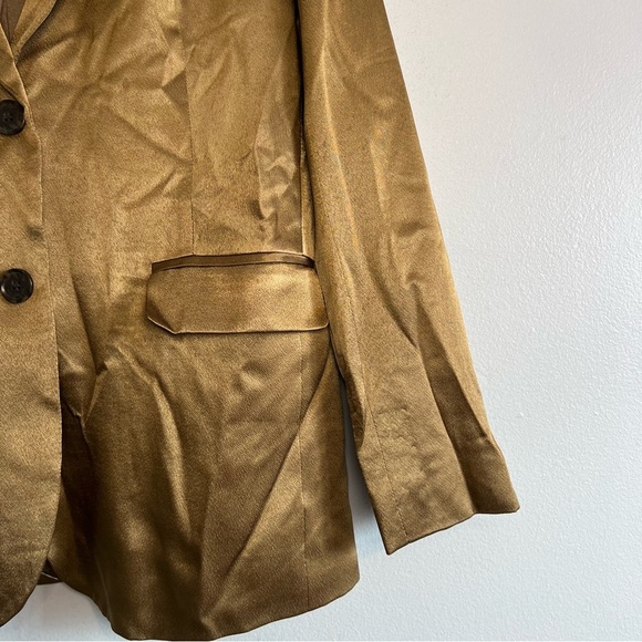 J Crew Womens Green Blazer Sz 4 Two Button  Viscose Silky Preppy Office Career - Picture 2 of 9